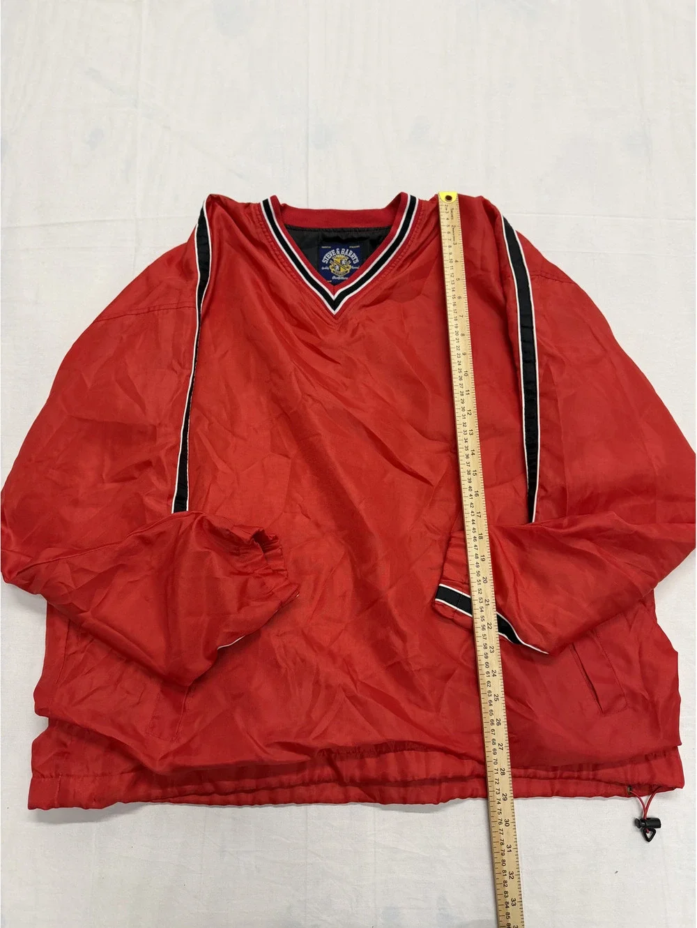 Steele & Barry's Red V-Neck Pullover Windbreaker Jacket XL